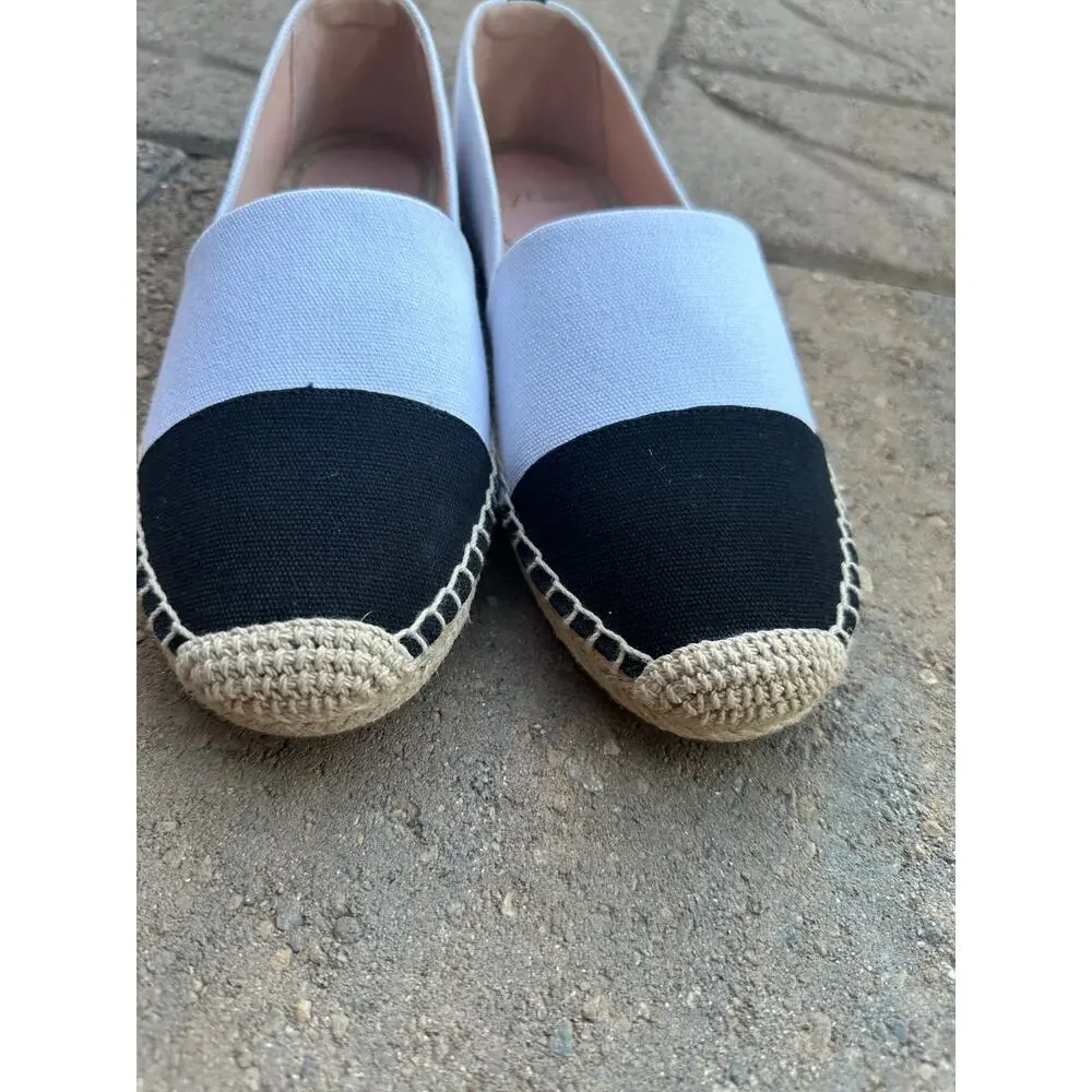 J. Crew Black and White Espadrille Shoes size 10